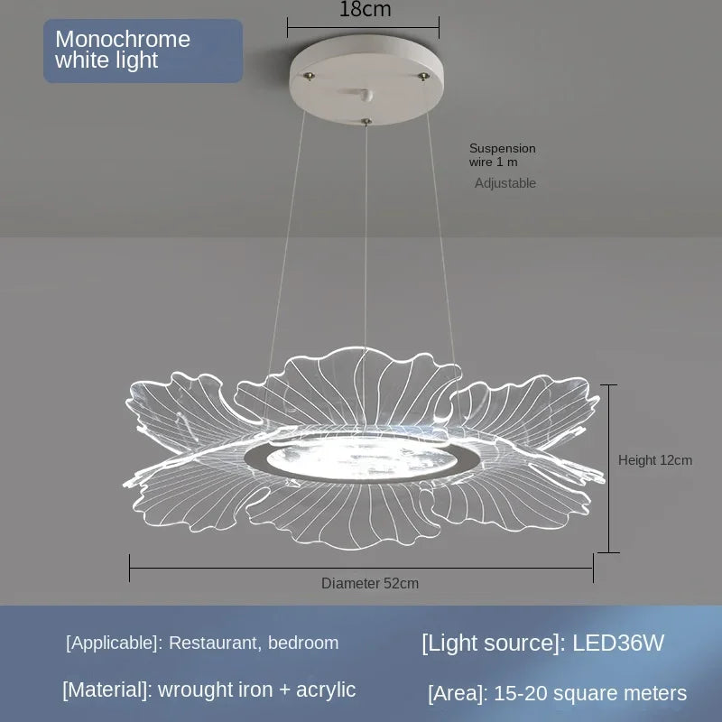 Afralia™ Modern LED Acrylic Iron Flower Pendant Lights for Stylish Restaurant & Living Room
