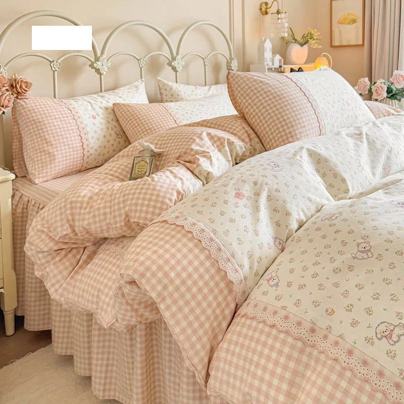 Afralia™ Flower Print Cotton Bedding Set: High Quality, Cozy, All Seasons Comforter Kit