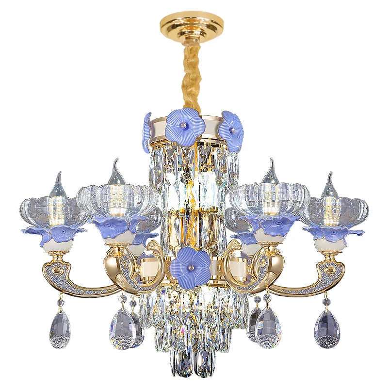 Afralia™ Crystal Candle Chandelier for Living Room, Bedroom, and Dining Room