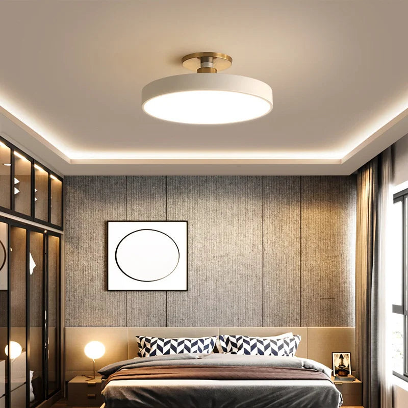 Afralia™ Nordic LED Ceiling Lamp: Modern Minimalist Macaron Round Bedroom Light