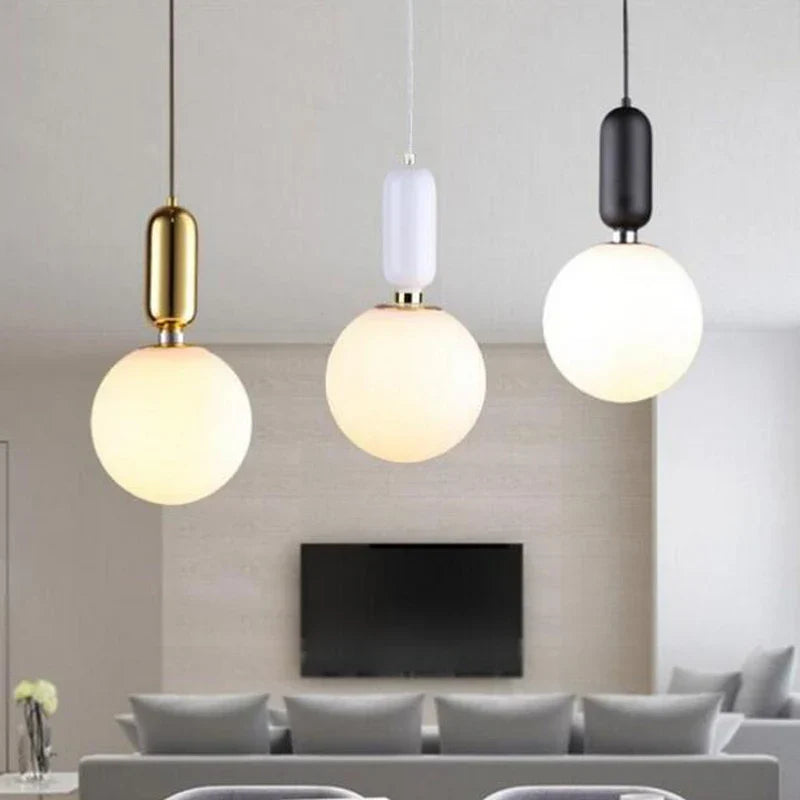 Afralia™ LED Glass Ball Pendant Lights for Home Decor Lighting