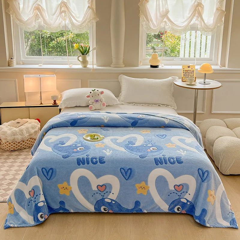 Afralia™ Rainbow Cake Velvet Blanket - Snowflake Pattern - Various Sizes - Student & Home/Office