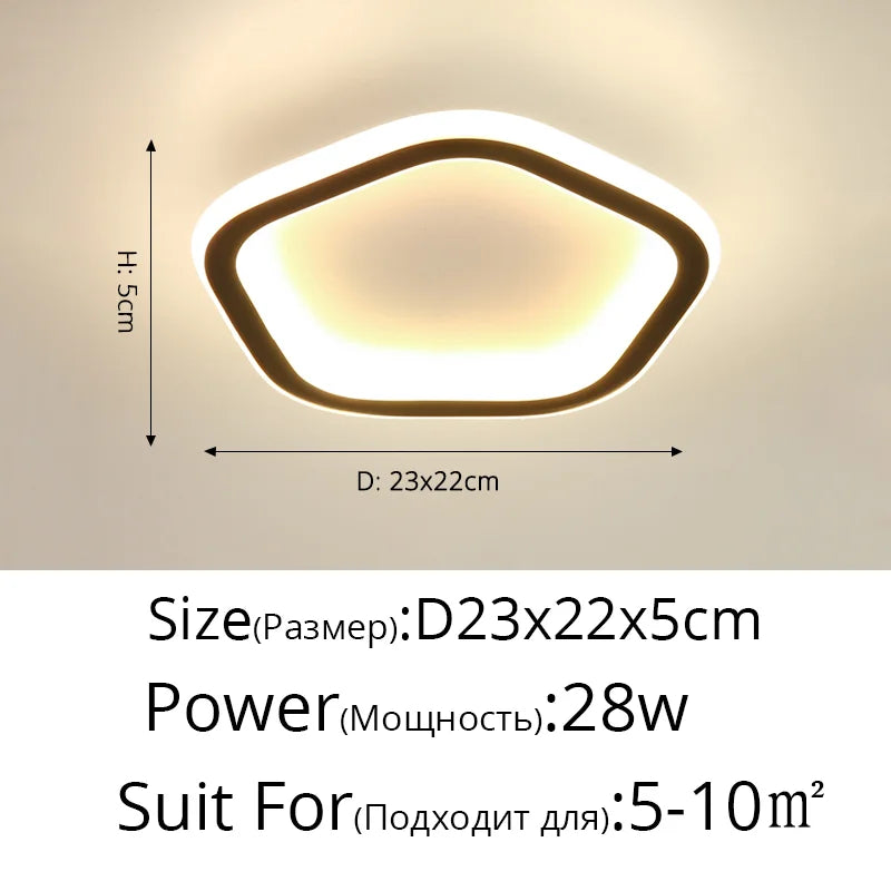 Afralia™ Square LED Ceiling Light 25cm Diameter for Home Kitchen Indoor Lighting