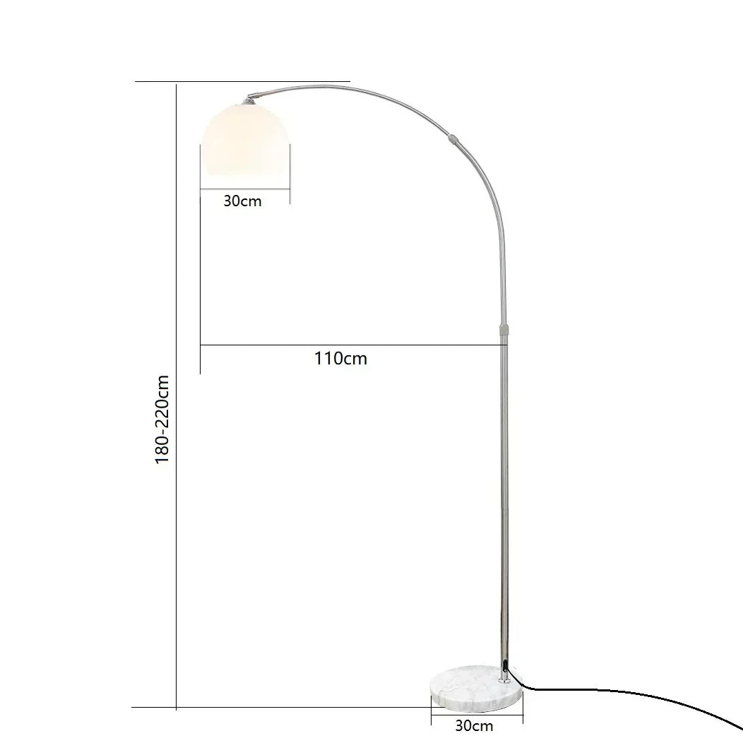 Afralia™ Curved LED Floor Lamp for Living Room Stainless Steel Personality Design
