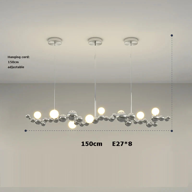 Afralia™ Modern LED Glass Globe Pendant Light, Dining Room Hanging Ceiling Fixture.