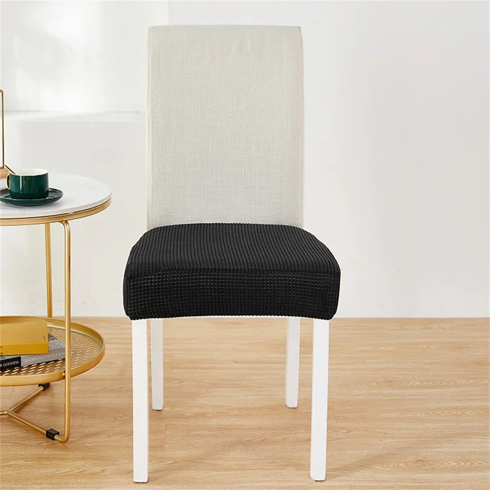 Afralia™ 15-Color Fleece Chair Cover: Elastic Slipcover for Dining Room Seat Protection