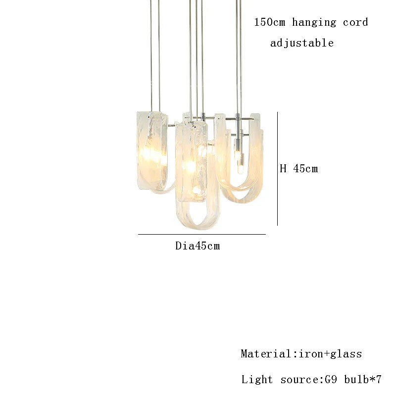 Afralia™ Mist Glass Chandelier: Modern Lighting for Living Room, Dining Table & Interior Ornament