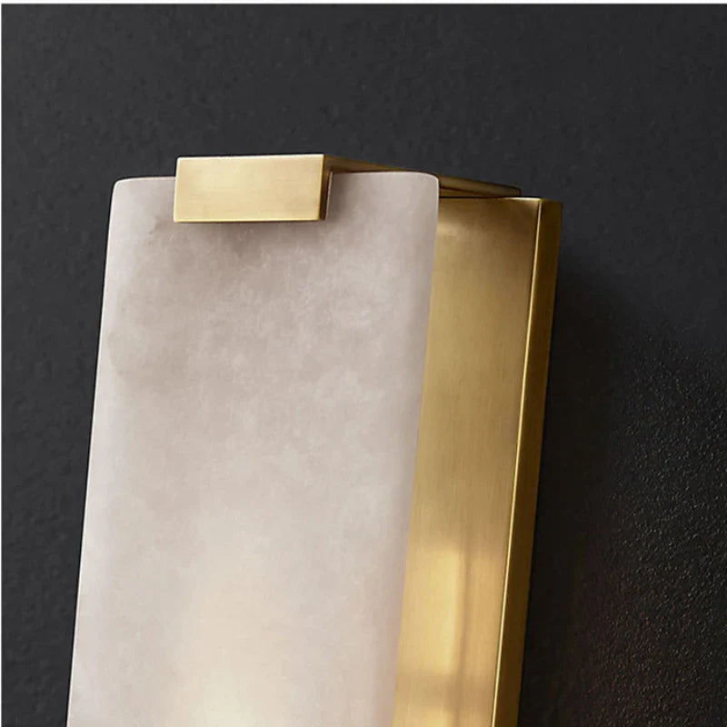 Afralia™ Marble LED Wall Lights Copper Black Sconce Indoor Lamp Gold Bedside Aisle