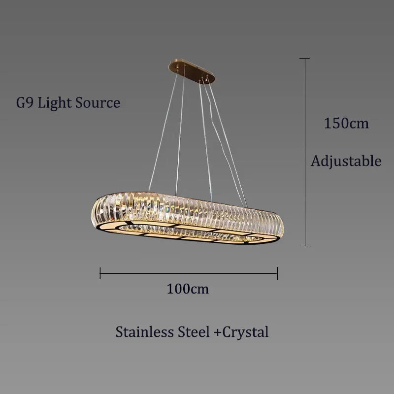 Afralia™ Crystal Luxury Chandeliers Gold Round Oval Style Home Decoration