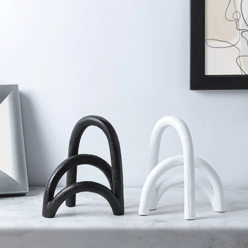 Afralia™ Abstract Resin Geometry Arch Decor Figurine Craft for Home Decor