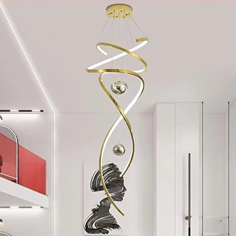 Afralia™ Staircase Chandeliers LED Pendant Light for Living Room Indoor Lighting