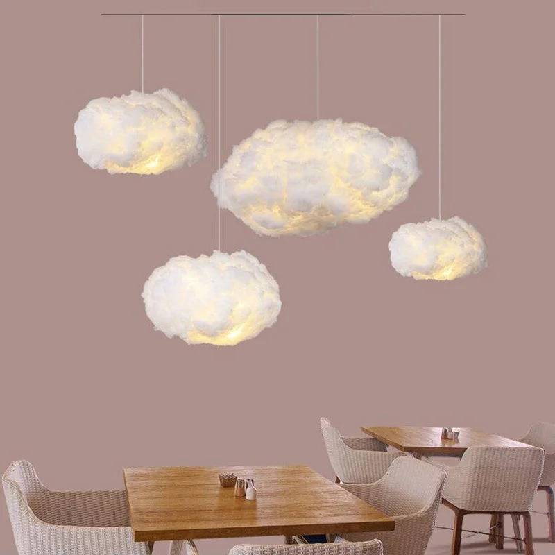 Afralia™ Nordic Cloud Pendant Lights LED Chandelier for Living Dining Bedroom Club Room