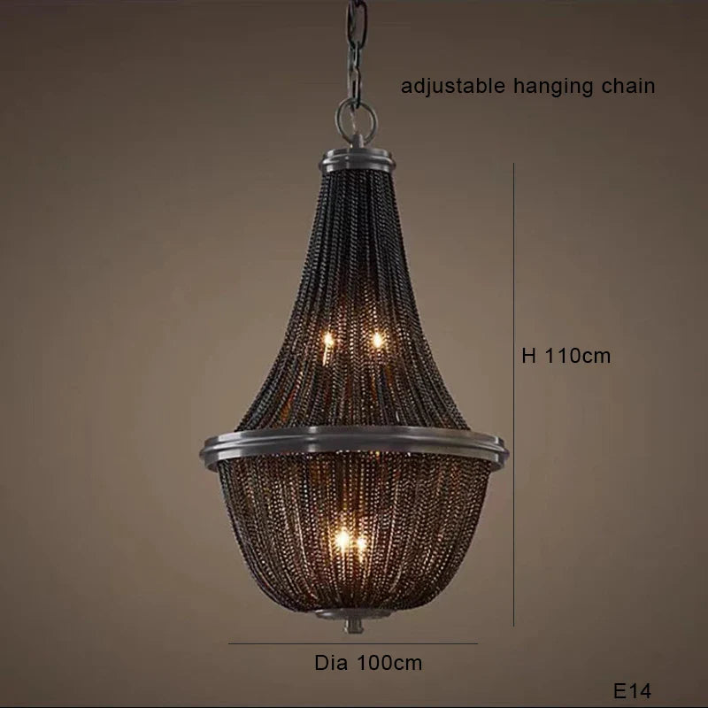 Afralia™ Black Tassel Ceiling Chandelier: Designer Dimmable Home Decor for Living Room