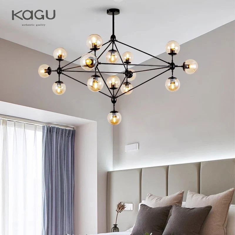 Afralia™ Glass Ball Chandelier Modern Minimalist Decor Lighting