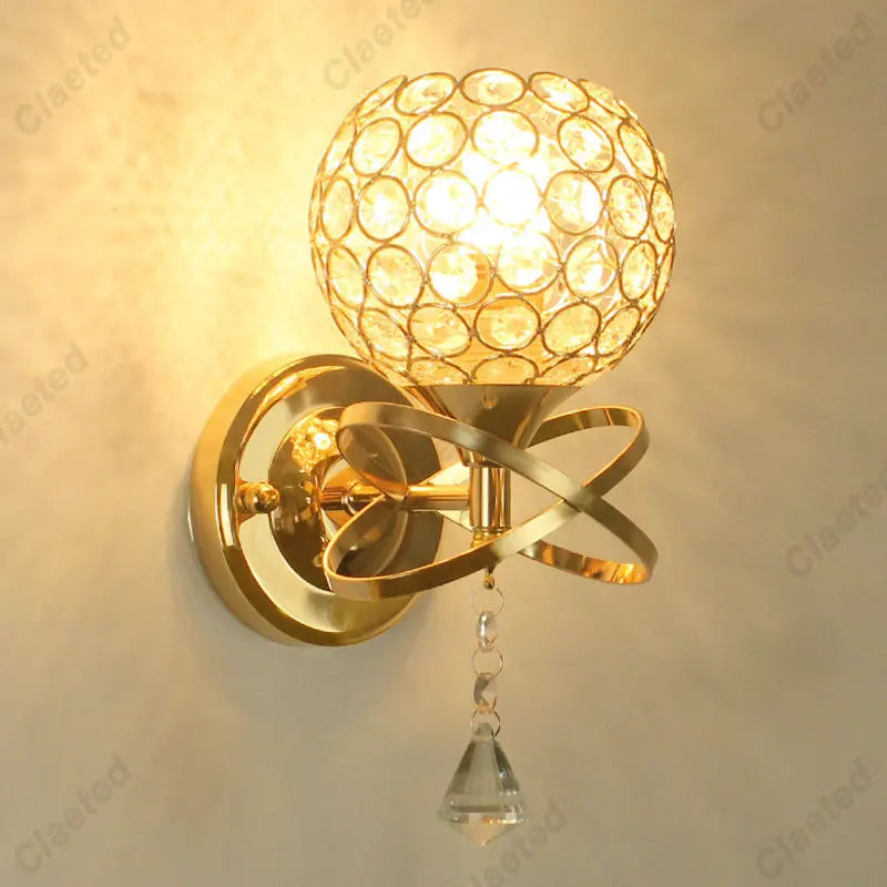 Afralia™ Crystal Wall Light: Elegant Bedroom Bedside Lamp E27 Sconce, European Design