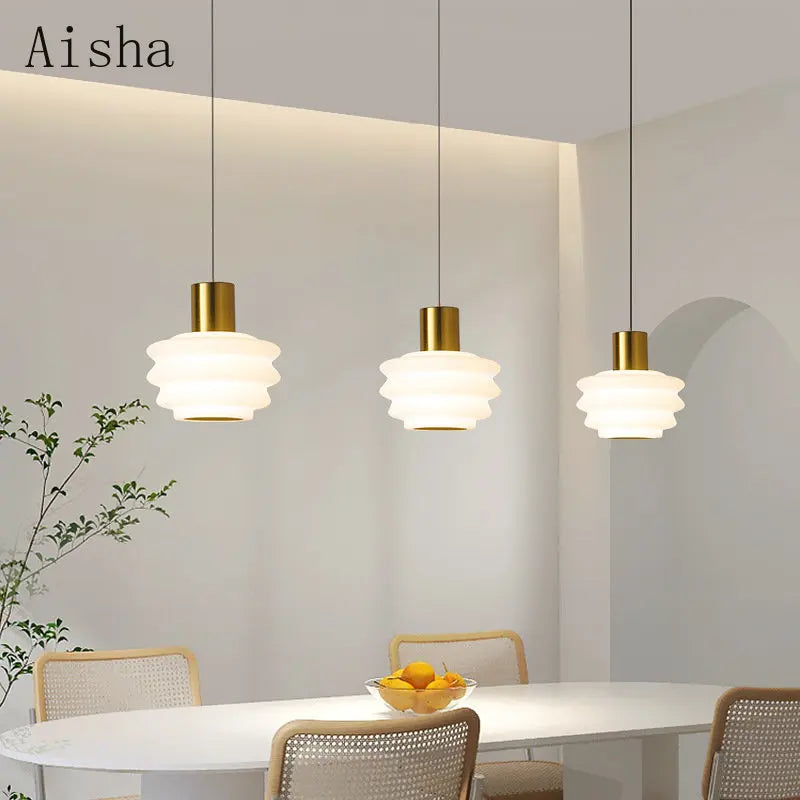 Afralia™ Acrylic LED Hanging Lamp for Minimalist Bedroom Decor