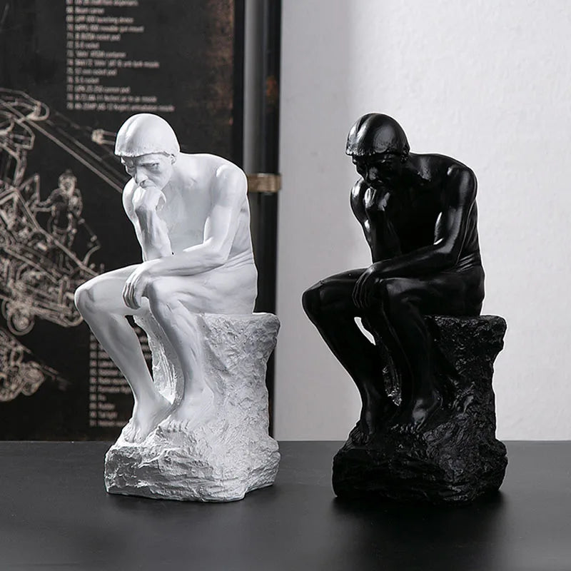 Afralia™ Thinker Statue: Modern Resin Sculpture for Home & Office Decor