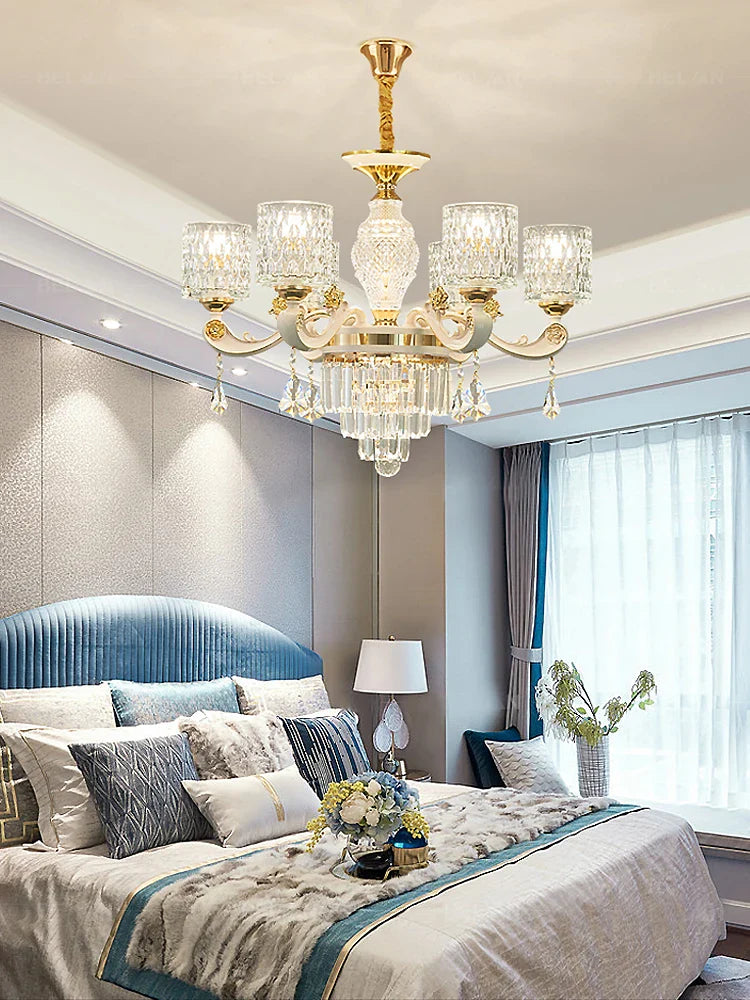 Afralia™ Elegant Crystal Chandelier LED Lights for Luxury Home Decor