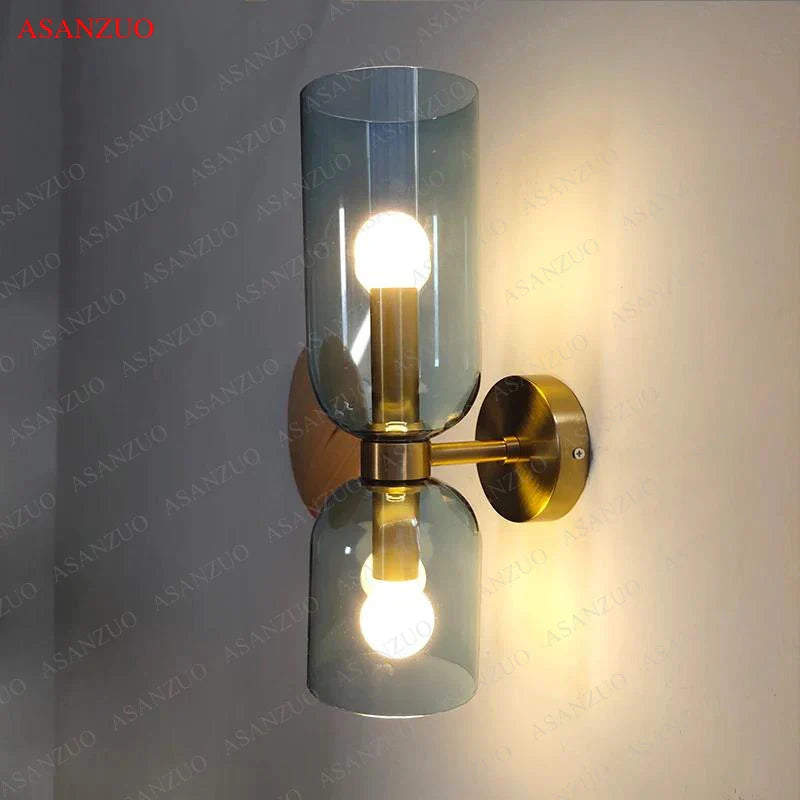 Afralia™ Nordic Glass Tricolor LED Wall Lamp for Bedroom and Living Room