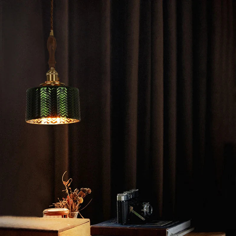 Afralia™ Green Wave Glass Pendant Lamp: Modern Minimalism for Living Room, Bedroom, Cafe