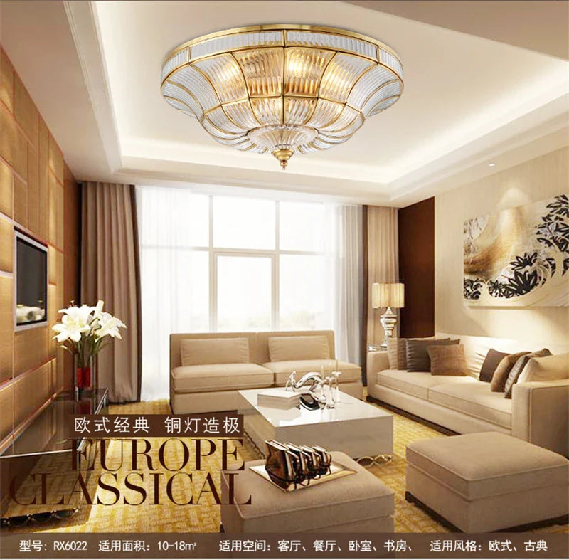 Afralia™ Handcrafted Copper Ceiling Light for Bedroom and Living Room