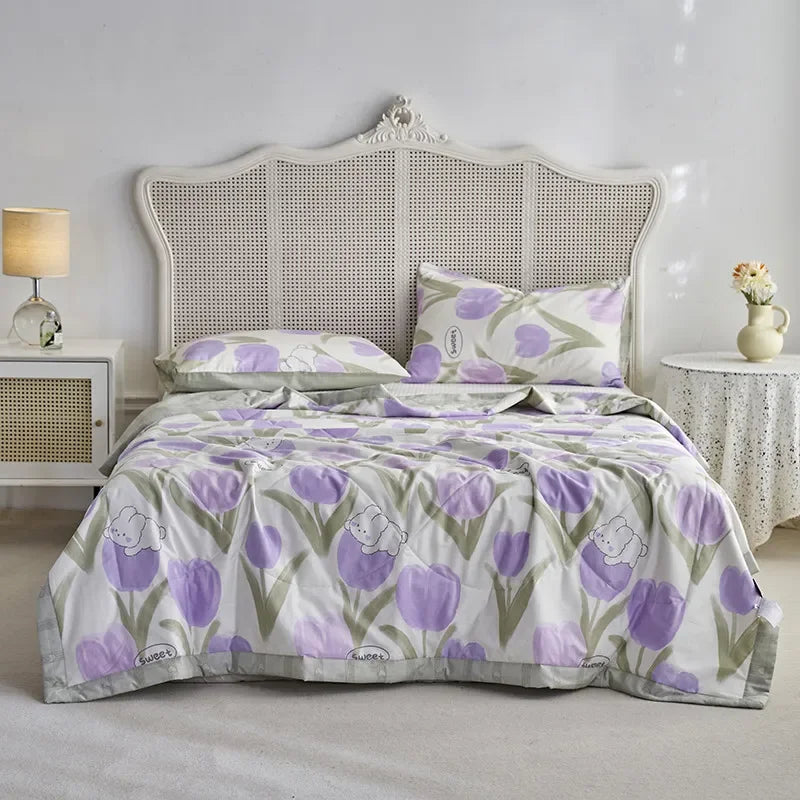 Afralia™ Summer Thin Quilt Cotton Blanket Bedding Filler Twin Queen Size