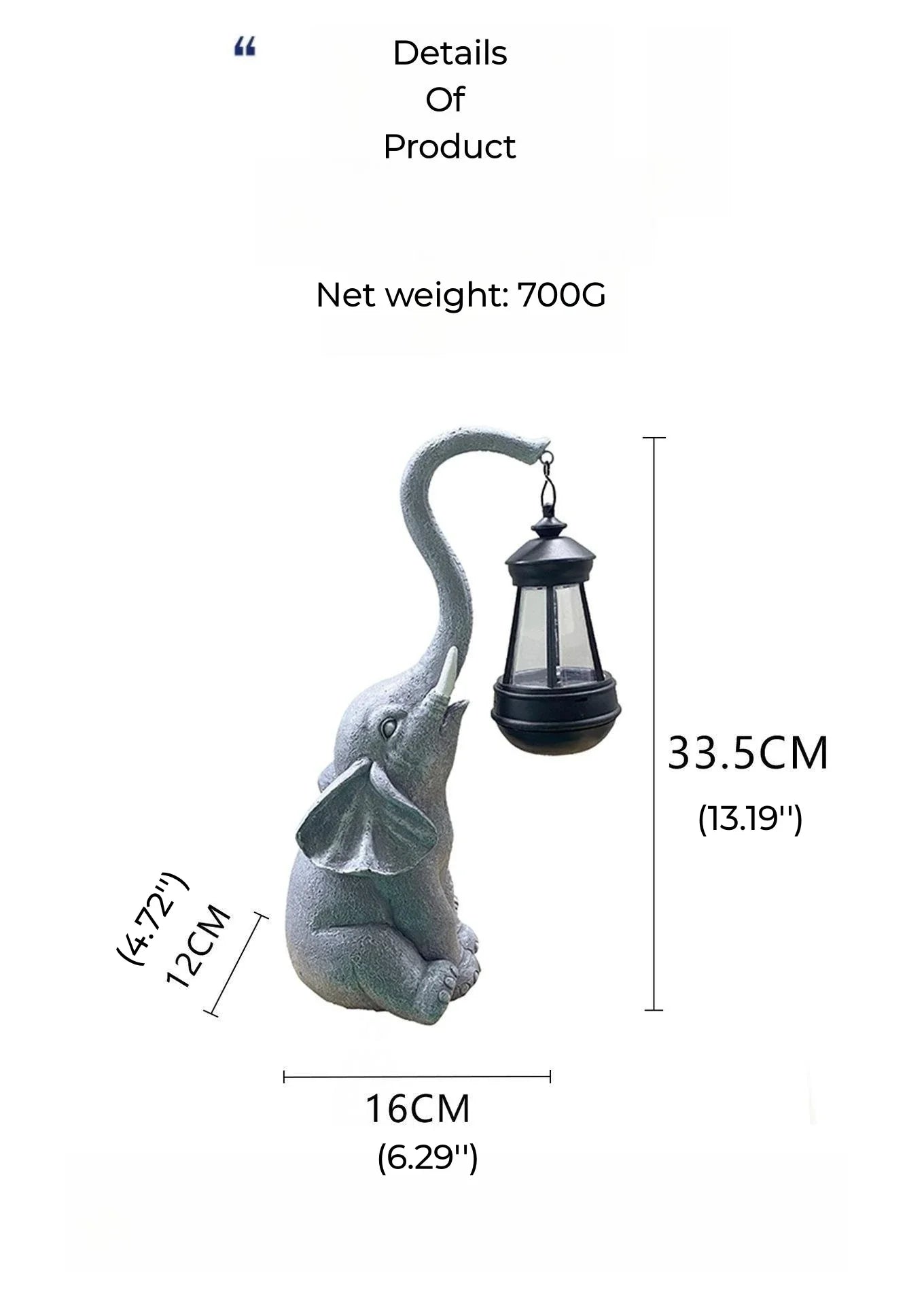 Afralia™ Solar Elephant Lawn Lamp - Resin Craft Animal Lantern for Outdoor Garden Decor