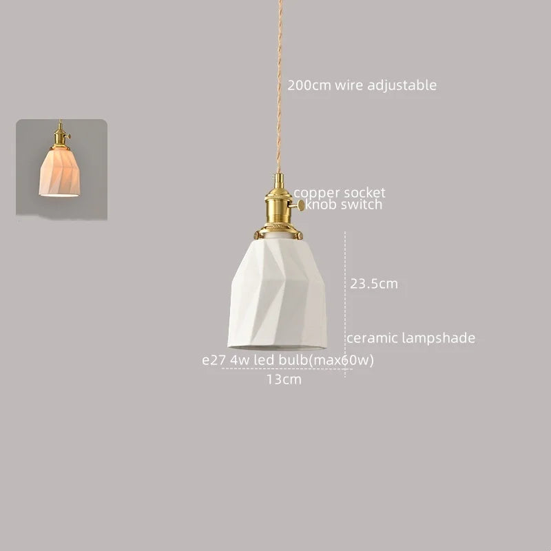 Afralia™ White Ceramic LED Pendant Lamp Modern Hanging Light Fixtures