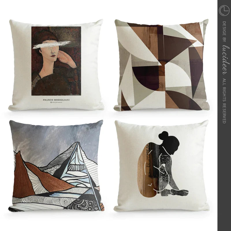 Afralia™ Geometric Artist Sofa Cushion Cover - Luxe Home Decor