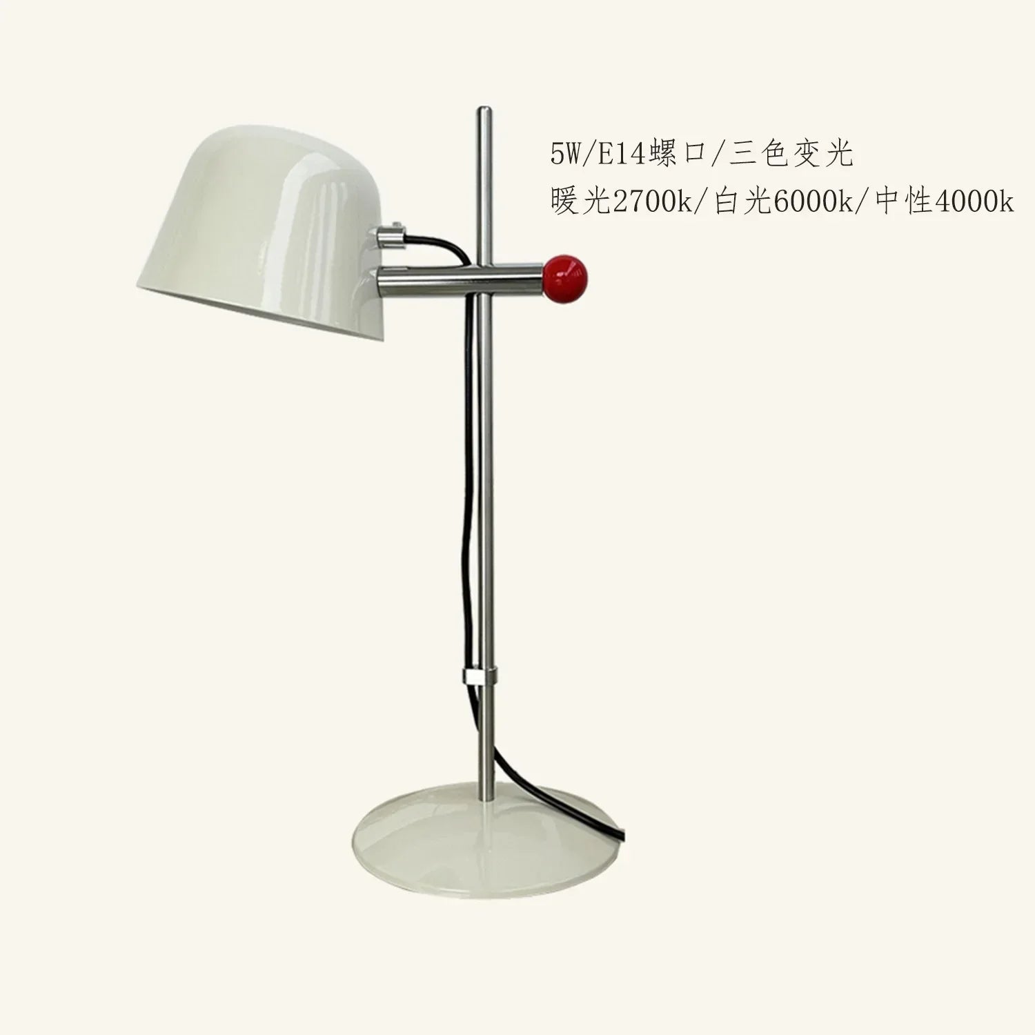Afralia™ Medieval Stainless Steel Table Lamp LED E14 Rotating Desk Light