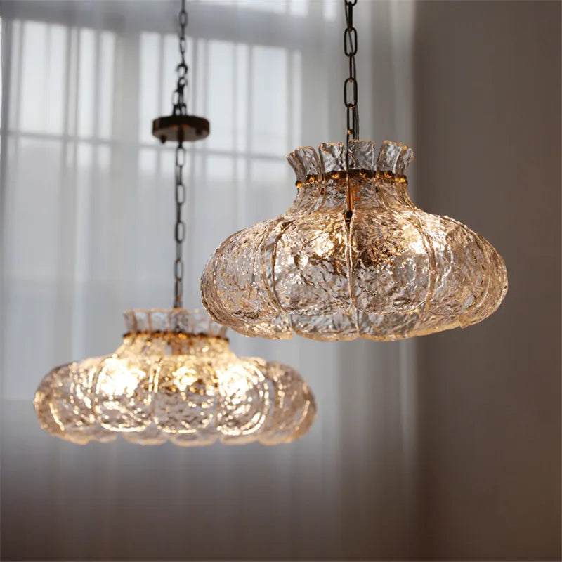 Afralia™ Glass French Pendant Chandelier for Dining Room Bedroom Bar Decor