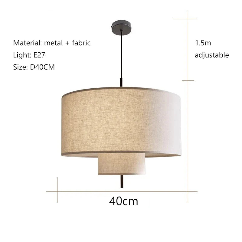 Afralia™ Fabric Chandelier LED Pendant Lights Nordic Minimalist for Living Dining Room