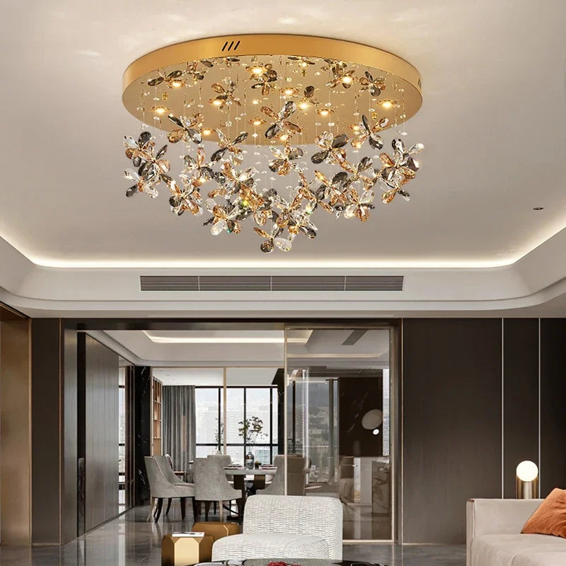 Afralia™ Crystal Branch Pendant Light Modern Ceiling Fixture for Living Room