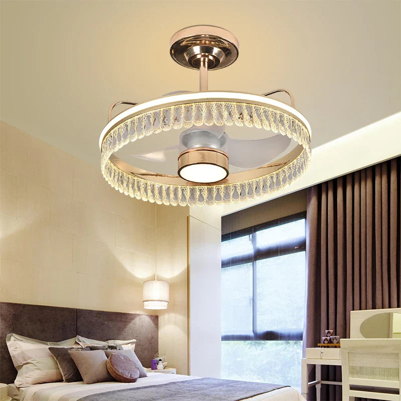 Afralia™ Black Gold LED Ceiling Fan Chandelier: Luxury Nordic Modern Design