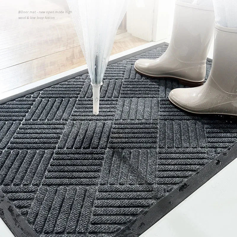 Afralia™ Large Rubber Indoor Outdoor Doormat | Durable Shoe Scraper Mat