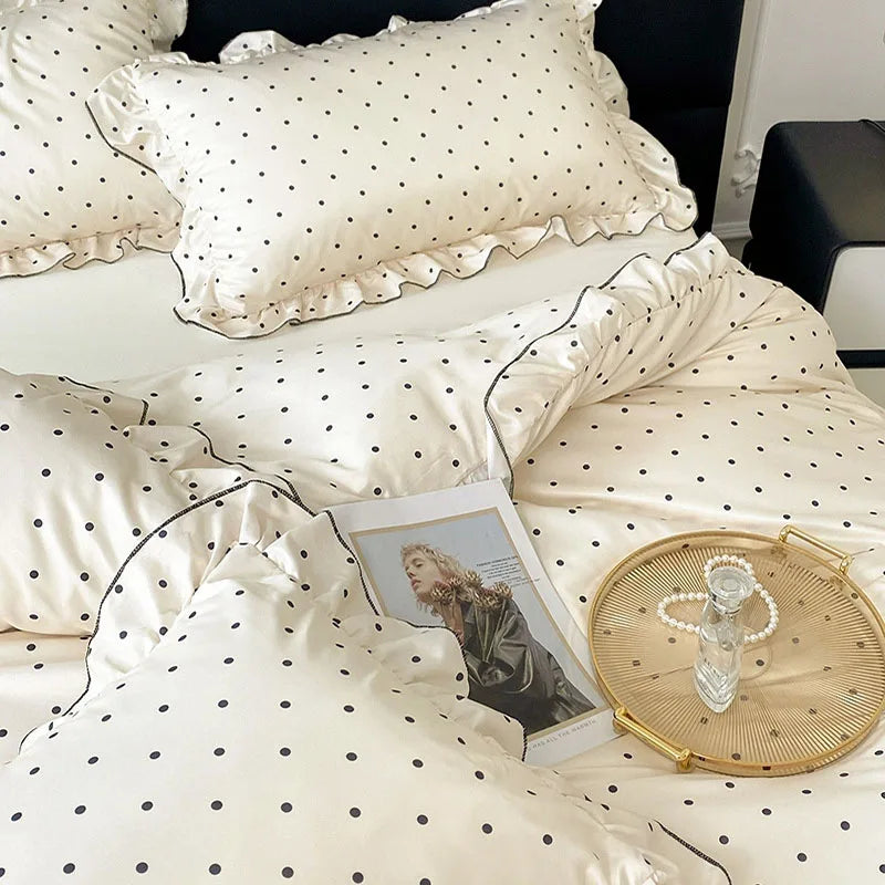 Afralia™ Luxury Silk Floral Bedding Set: Duvet Cover, Fitted Sheet, Pillowcase - Single Size