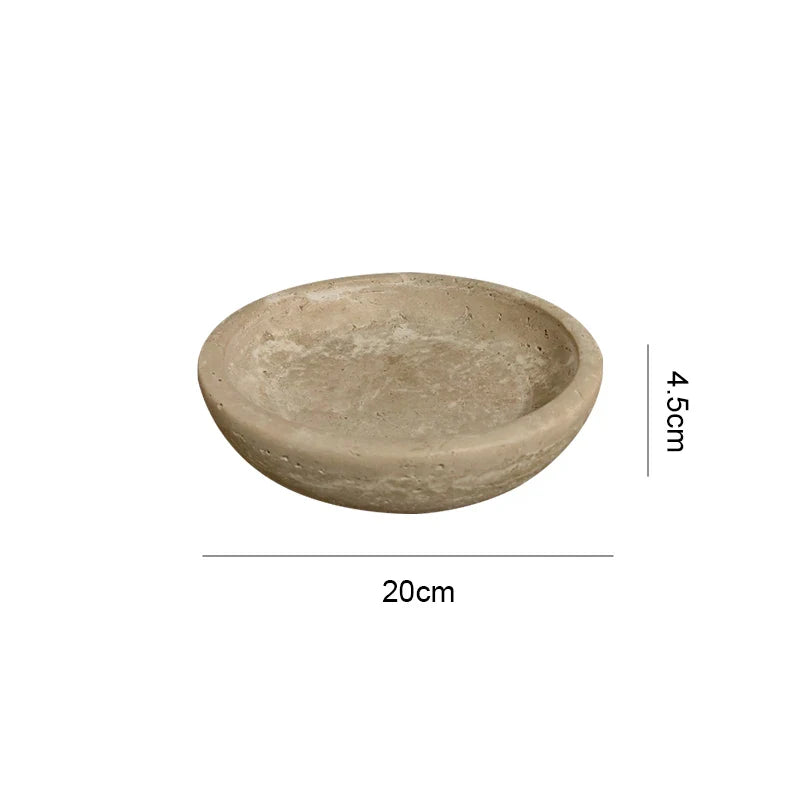 Travertine Decorative Bowl for Home Decor by Afralia™