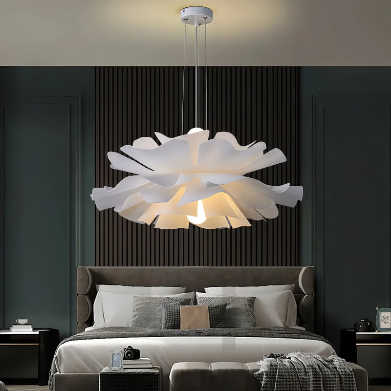 Afralia™ Lotus Acrylic LED Chandelier Cream Nordic Design Living Room Ceiling Lighting