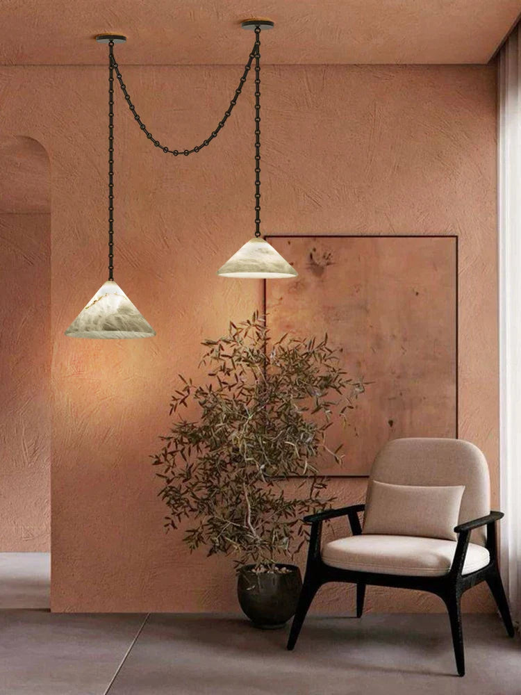 Afralia™ Gold Black Pendant Chain LED Lucite Chandelier - Indoor Bedroom Ceiling Light Fixtures