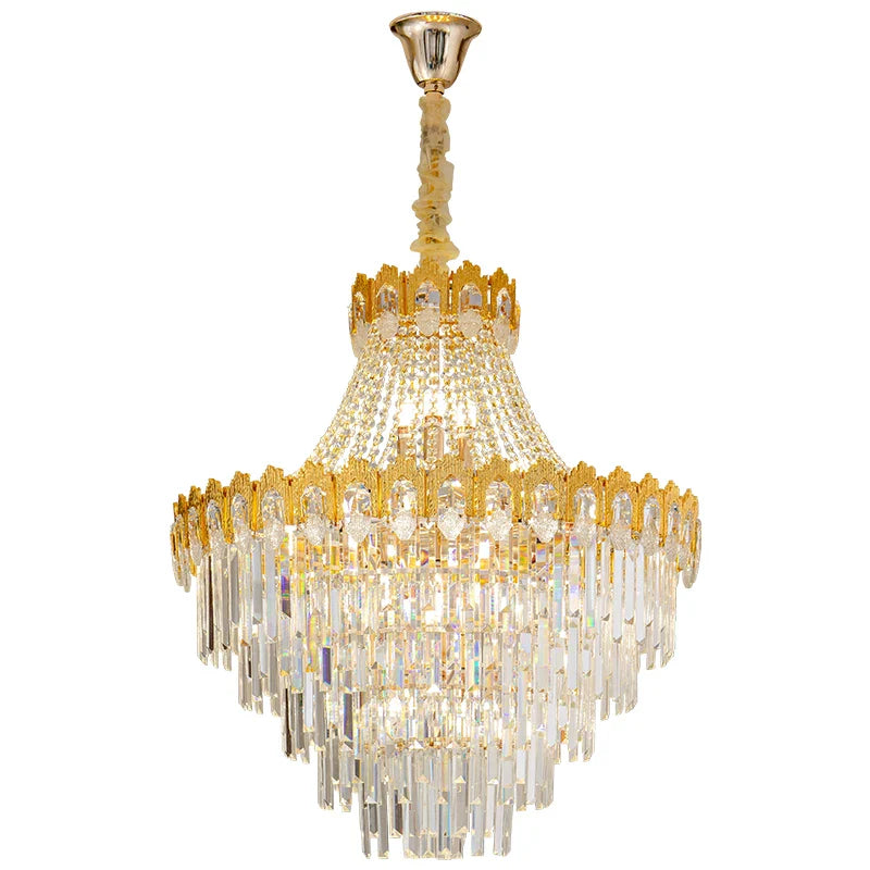 Afralia™ Hollow Crystal Chandelier: High Post Modern Luxury for Duplex Living Room