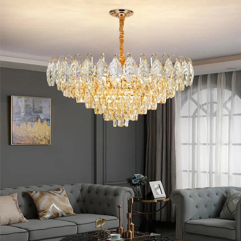 Afralia™ Brilliance Crystal Chandelier for Luxe Living & Dining Rooms.