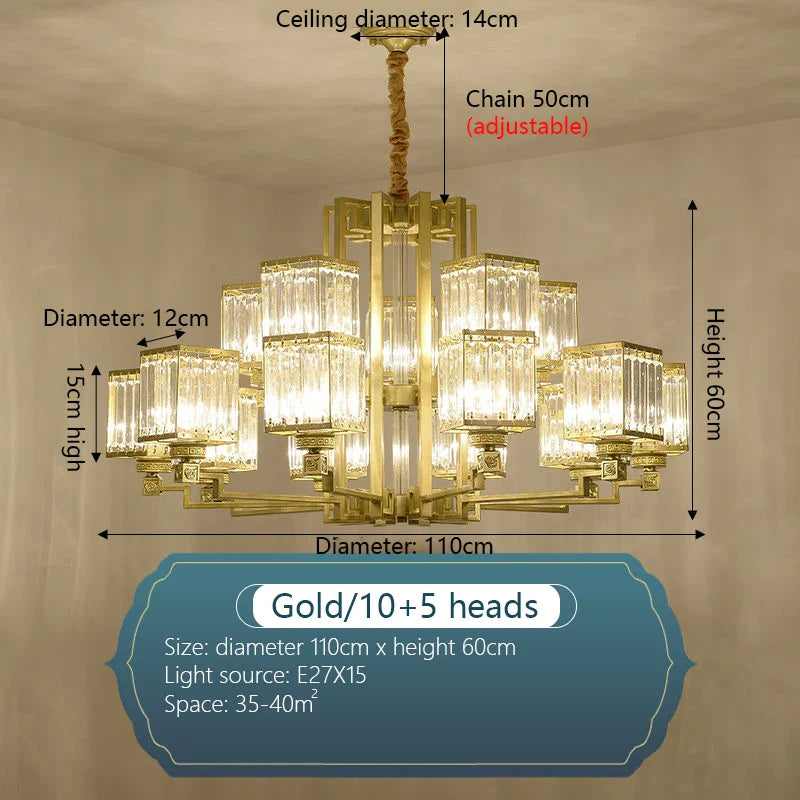 Afralia™ Luxury Crystal Chandelier for Living Room Dining Bedroom Hall Home Lighting