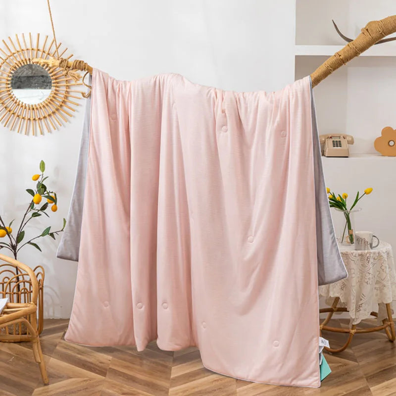 Afralia™ Pure Cotton Tribute Satin Quilt: Spring-Summer Cool Comforter Blanket for Bed