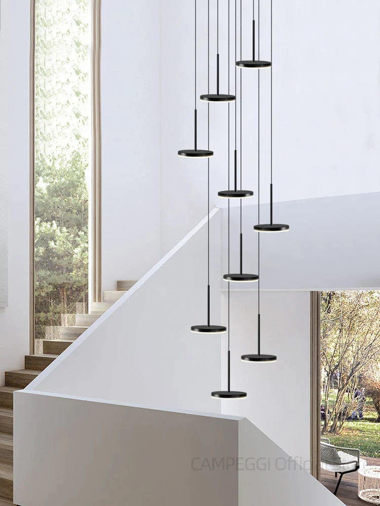 Afralia™ Nordic LED Staircase Chandelier: Modern Living Room Pendant Light