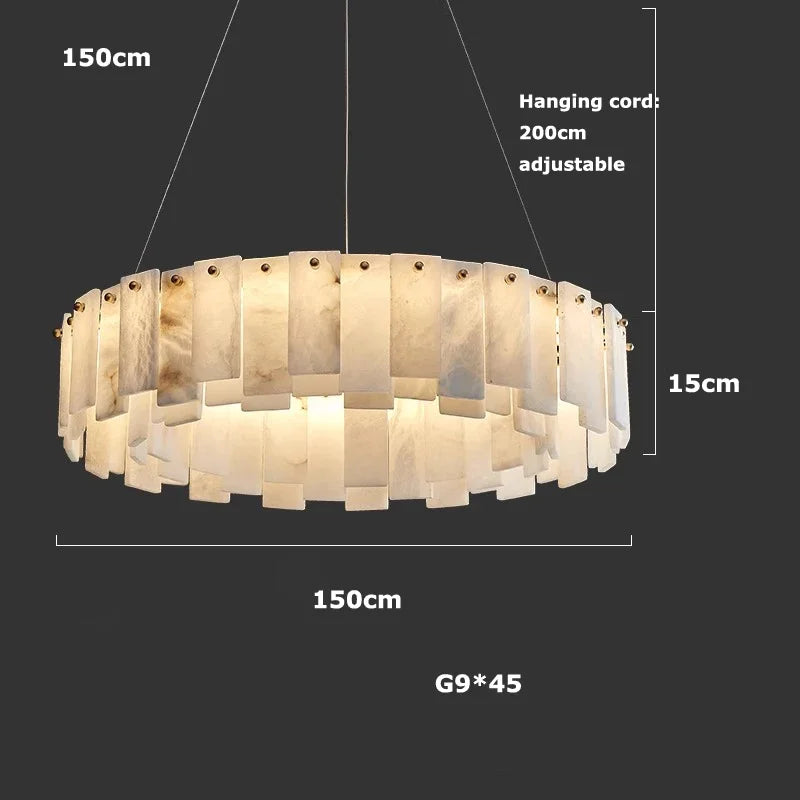 Afralia™ Modern Marble Design LED Ceiling Chandelier for Living Room