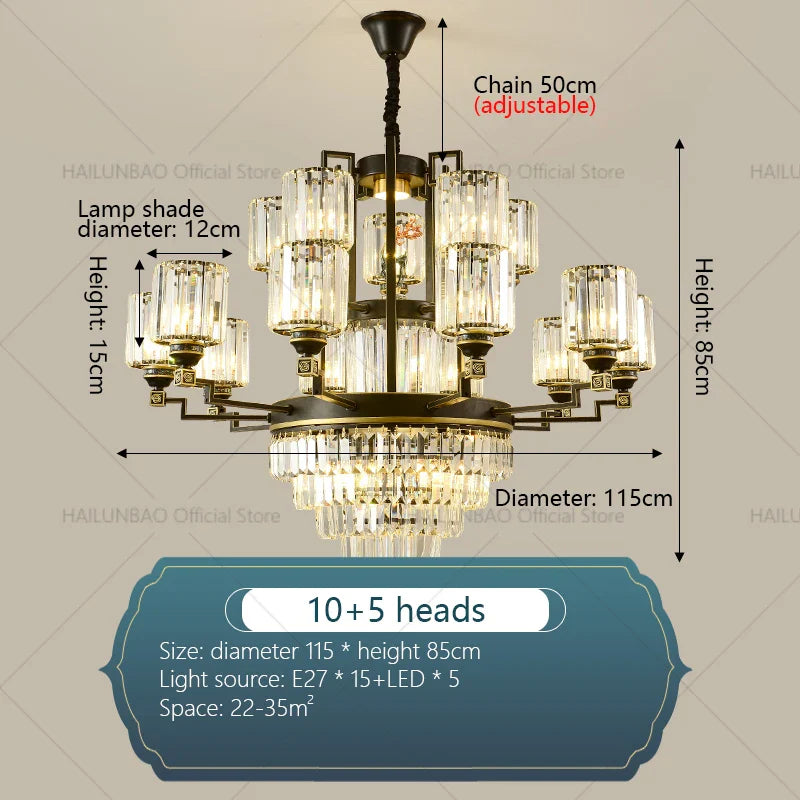 Afralia™ Zen Crystal Chandelier: Modern Luxury Living Room Dining Room Lamp