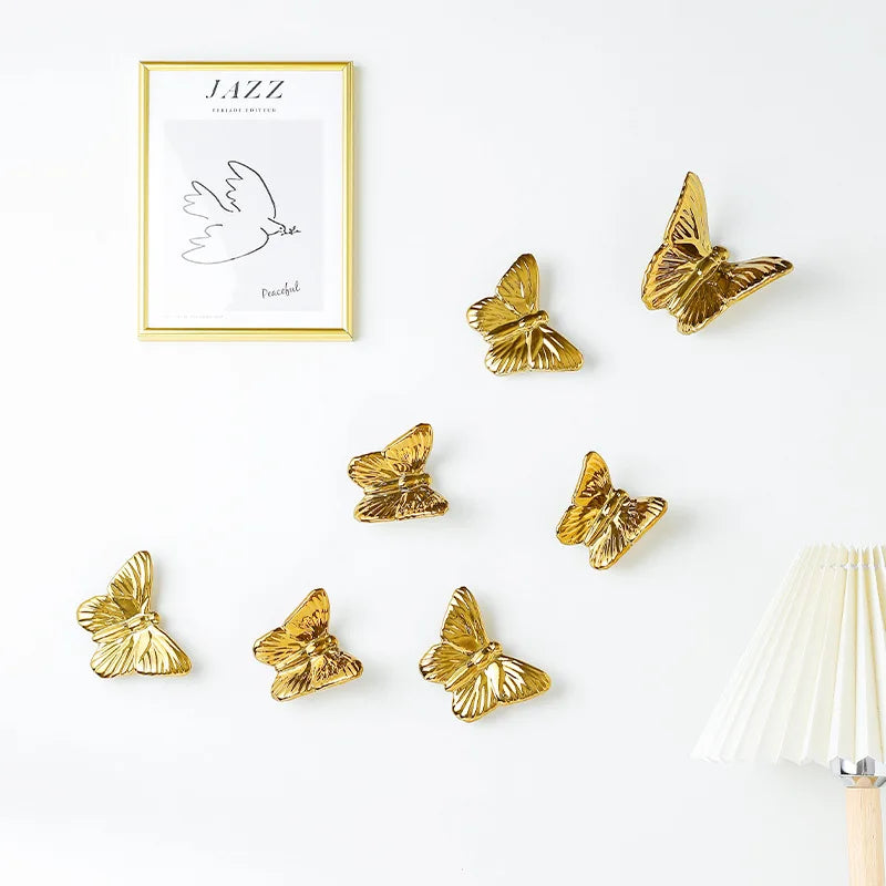 Afralia™ Golden Butterfly Wall Decoration Set