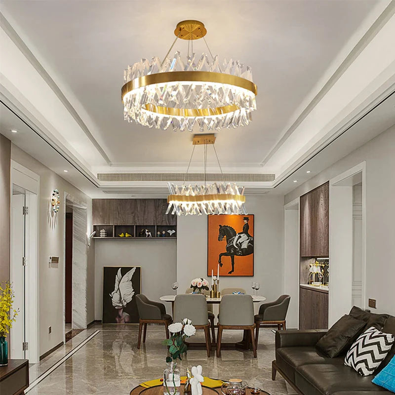 Afralia™ Contemporary LED Crystal Chandelier for Hotel, Wedding, and Living Room