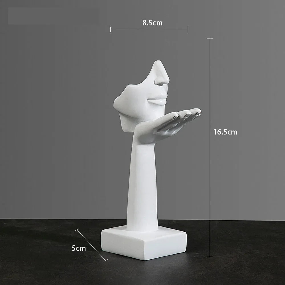 Afralia™ Resin Abstract Mask Statues Mini Figurines for Home Office Decor