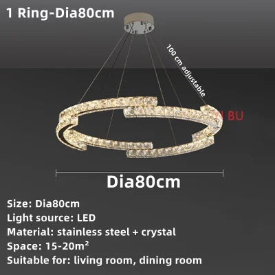 Afralia™ Crystal Ceiling Chandelier, Stainless Steel Mirror Led Indoor Lighting